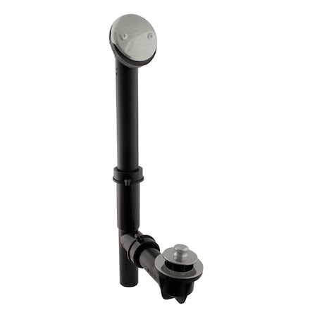 Westbrass Black 1-1/2" Tubular Pull & Drain Bath Waste in Stainless Steel 597144-20